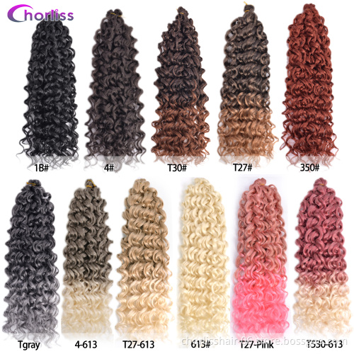 Wholesale Price Ocean Wave 24inches Hawaii Curls Pink Ombre Crochet Hair Braids Afro Curly Synthetic Braiding Hair Extensions